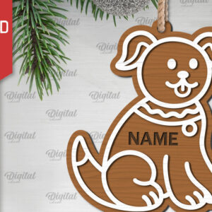 Intra απο ξύλο plywood 3mm-4mm πάχος - Gingerbread Dog . Οικογένεια μελόψωμο Δίασταση 30x20 cm INTRAFABR-102233925