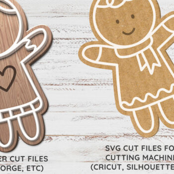 Intra απο ξύλο plywood 3mm-4mm πάχος - Οικογενειακό Χριστουγεννιάτικο στολίδι μελόψωμο Δίασταση 6x6 cm INTRAFABR-110304175 - Image 2