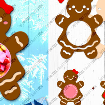 Intra απο ξύλο plywood 3mm-4mm πάχος - Gingerbread Girl Candy Dome, τρισδιάστατο στολίδι Δίασταση 58x14 cm INTRAFABR-80255737 - Image 1