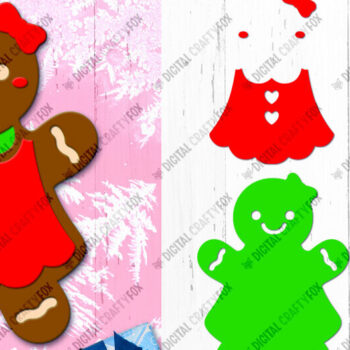 Intra απο ξύλο plywood 3mm-4mm πάχος - Gingerbread Girl Candy Dome, τρισδιάστατο στολίδι Δίασταση 58x14 cm INTRAFABR-80255737 - Image 3