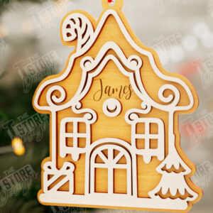 Intra απο ξύλο plywood 3mm-4mm πάχος - Gingerbread House | Χριστουγεννιάτικη διακόσμηση Δίασταση 6x6 cm INTRAFABR-106015846