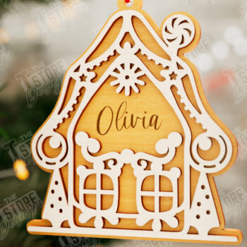 Intra απο ξύλο plywood 3mm-4mm πάχος - Gingerbread House | Χριστουγεννιάτικη διακόσμηση Δίασταση 6x6 cm INTRAFABR-106015799 - Image 1