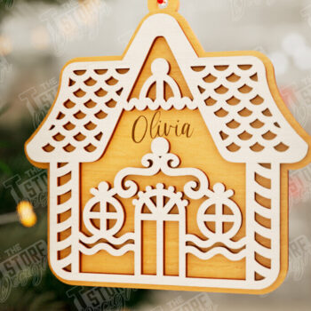 Intra απο ξύλο plywood 3mm-4mm πάχος - Gingerbread House | Χριστουγεννιάτικη διακόσμηση Δίασταση 6x6 cm INTRAFABR-106015813 - Image 1