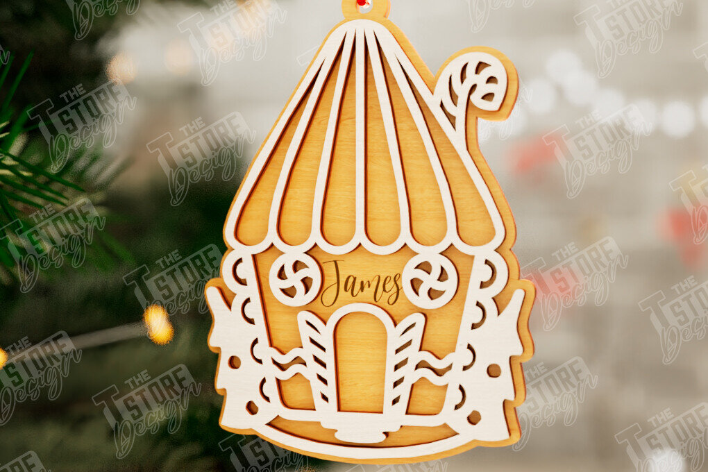 Intra απο ξύλο plywood 3mm-4mm πάχος - Gingerbread House | Χριστουγεννιάτικη διακόσμηση Δίασταση 6x6 cm INTRAFABR-106015825