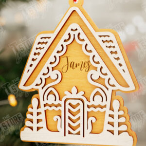 Intra απο ξύλο plywood 3mm-4mm πάχος - Gingerbread House | Χριστουγεννιάτικη διακόσμηση Δίασταση 6x6 cm INTRAFABR-106015834