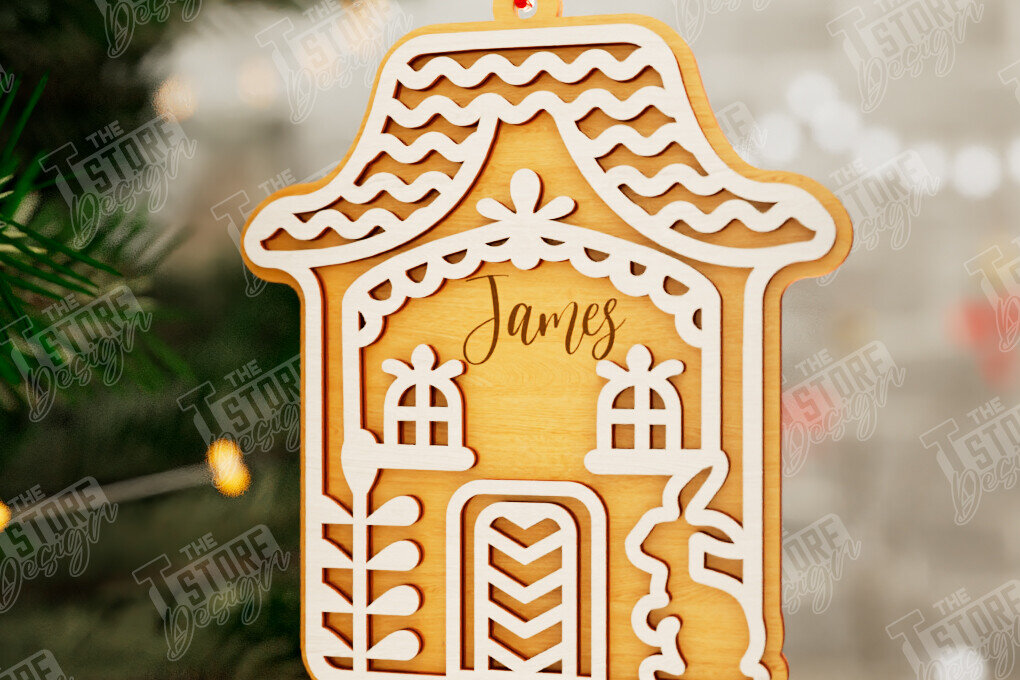 Intra απο ξύλο plywood 3mm-4mm πάχος - Gingerbread House | Χριστουγεννιάτικη διακόσμηση Δίασταση 6x6 cm INTRAFABR-106015840