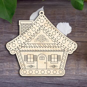 Intra απο ξύλο plywood 3mm-4mm πάχος - Χριστουγεννιάτικο στολίδι Gingerbread House Δίασταση 6x6 cm INTRAFABR-31804933 - Image 1