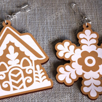 Intra απο ξύλο plywood 3mm-4mm πάχος - Gingerbread House Earrings Bundle | CNC Δίασταση 3x3 cm INTRAFABR-107025479 - Image 9