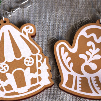 Intra απο ξύλο plywood 3mm-4mm πάχος - Gingerbread House Earrings Bundle | CNC Δίασταση 3x3 cm INTRAFABR-107025479 - Image 10