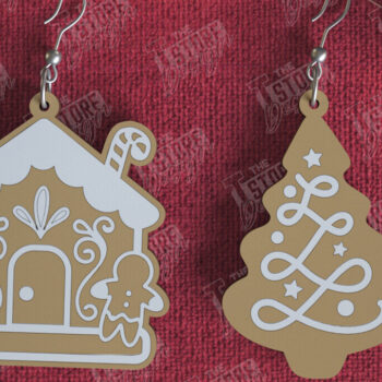 Intra απο ξύλο plywood 3mm-4mm πάχος - Gingerbread House Earrings Bundle | CNC Δίασταση 3x3 cm INTRAFABR-106454525 - Image 6