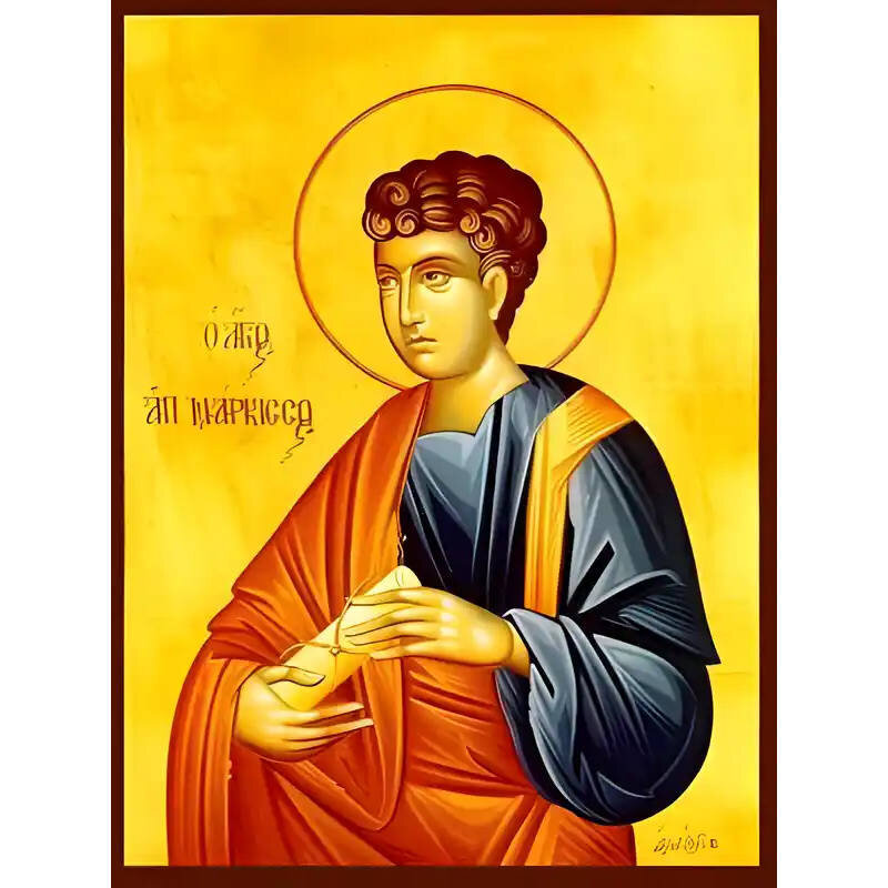 Εικόνα Ορθοδοξίας με περίγραμμα χρυσό σε ξύλο Φλαμουρίας  με  βάση Εικόνα ΑΓΙΟΣ ΑΠΟΣΤΟΛΟΣ ΝΑΡΚΙΣΣΟΣ Χειροποίητη Ελληνορθόδοξη εικόνα του Ιησού Χριστού, Κρεμαστή πλάκα βυζαντινής τέχνης, χριστιανική τέχνη Διάσταση 40x30 cm (10,2x7,9 ίντσες)  INTRAEK-1447757865030