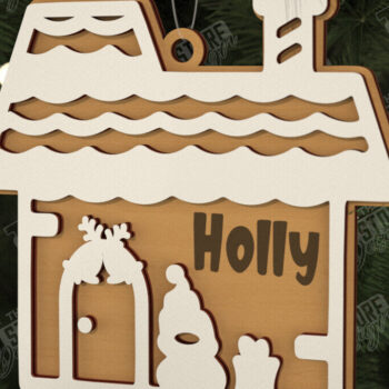 Intra απο ξύλο plywood 3mm-4mm πάχος - Πακέτο στολίδι με μελόψωμο | CNC Δίασταση 6x6 cm INTRAFABR-106125640 - Image 4