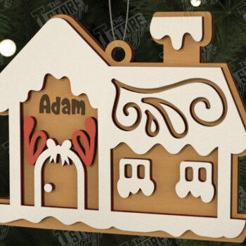 Intra απο ξύλο plywood 3mm-4mm πάχος - Πακέτο στολίδι με μελόψωμο | CNC Δίασταση 6x6 cm INTRAFABR-106125640 - Image 5