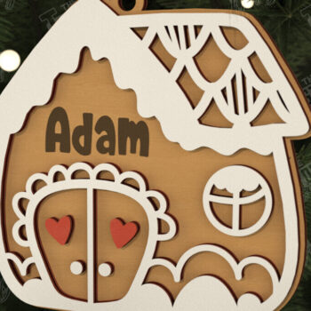 Intra απο ξύλο plywood 3mm-4mm πάχος - Πακέτο στολίδι με μελόψωμο | CNC Δίασταση 6x6 cm INTRAFABR-106125640 - Image 7