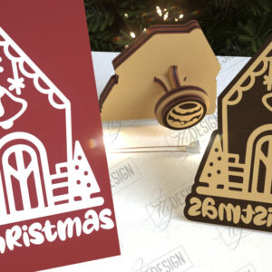 Intra απο ξύλο plywood 3mm-4mm πάχος - Σφραγίδα Gingerbread House |Χριστουγεννιάτικη σφραγίδα Δίασταση 15x15 cm INTRAFABR-107440899