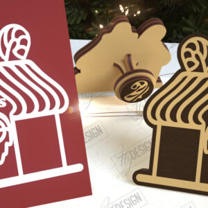 Intra απο ξύλο plywood 3mm-4mm πάχος - Σφραγίδα Gingerbread House |Χριστουγεννιάτικη σφραγίδα Δίασταση 15x15 cm INTRAFABR-107440649