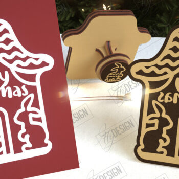 Intra απο ξύλο plywood 3mm-4mm πάχος - Σφραγίδα Gingerbread House |Χριστουγεννιάτικη σφραγίδα Δίασταση 15x15 cm INTRAFABR-107440682 - Image 1