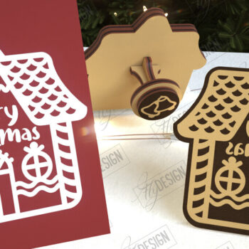 Intra απο ξύλο plywood 3mm-4mm πάχος - Σφραγίδα Gingerbread House |Χριστουγεννιάτικη σφραγίδα Δίασταση 15x15 cm INTRAFABR-107440761 - Image 1