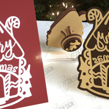 Intra απο ξύλο plywood 3mm-4mm πάχος - Σφραγίδα Gingerbread House |Χριστουγεννιάτικη σφραγίδα Δίασταση 15x15 cm INTRAFABR-107440806 - Image 1