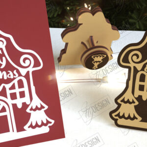 Intra απο ξύλο plywood 3mm-4mm πάχος - Σφραγίδα Gingerbread House |Χριστουγεννιάτικη σφραγίδα Δίασταση 15x15 cm INTRAFABR-107440865