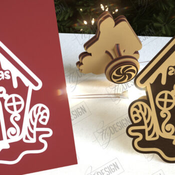 Intra απο ξύλο plywood 3mm-4mm πάχος - Σφραγίδα Gingerbread House |Χριστουγεννιάτικη σφραγίδα Δίασταση 15x15 cm INTRAFABR-107440581 - Image 1