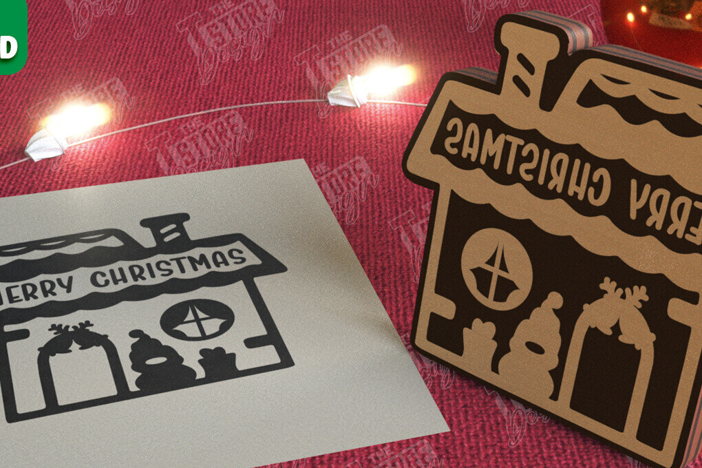 Intra απο ξύλο plywood 3mm-4mm πάχος - Σφραγίδα Gingerbread House |Χριστουγεννιάτικη εκτύπωση| CNC Δίασταση 15x15 cm INTRAFABR-106527568