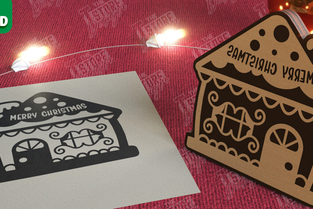 Intra απο ξύλο plywood 3mm-4mm πάχος - Σφραγίδα Gingerbread House |Χριστουγεννιάτικη εκτύπωση| CNC Δίασταση 15x15 cm INTRAFABR-106527623