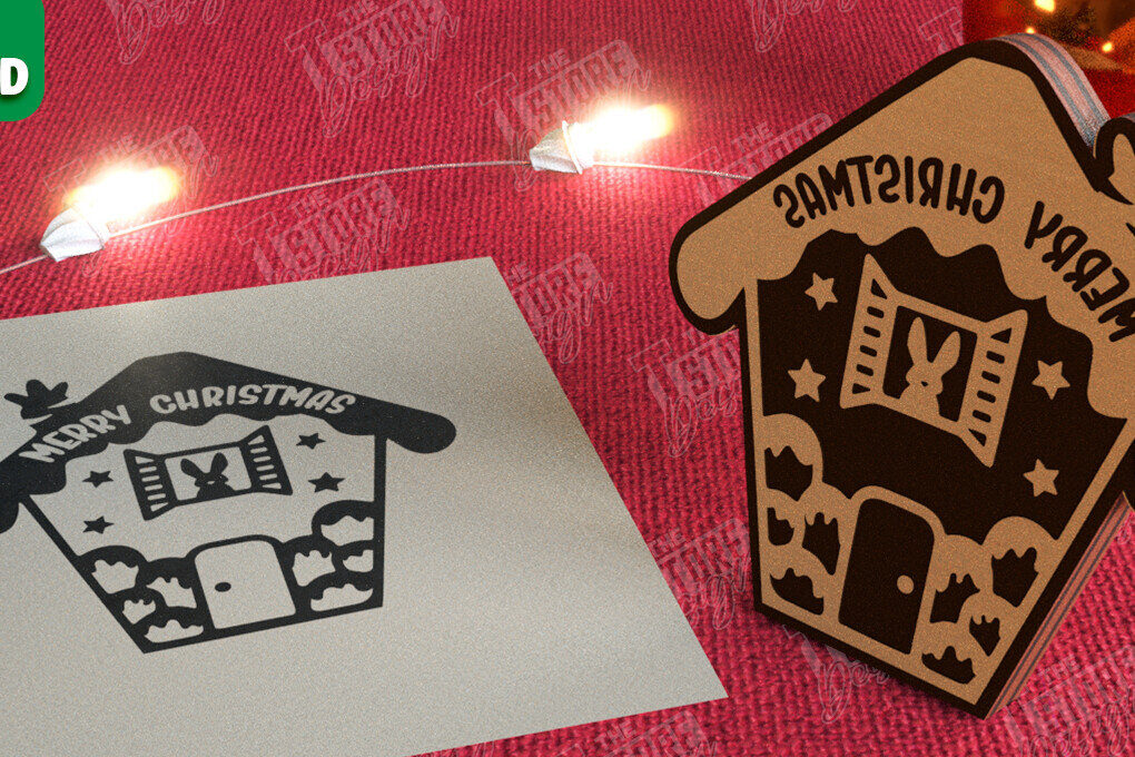 Intra απο ξύλο plywood 3mm-4mm πάχος - Σφραγίδα Gingerbread House |Χριστουγεννιάτικη εκτύπωση| CNC Δίασταση 15x15 cm INTRAFABR-106527736