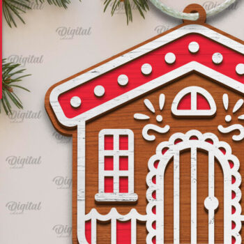 Intra απο ξύλο plywood 3mm-4mm πάχος - Πακέτο κοπής με λέιζερ Gingerbread Houses Δίασταση 30x20 cm INTRAFABR-105132348 - Image 2