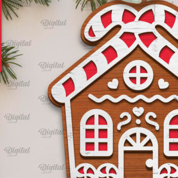 Intra απο ξύλο plywood 3mm-4mm πάχος - Πακέτο κοπής με λέιζερ Gingerbread Houses Δίασταση 30x20 cm INTRAFABR-105132348 - Image 4