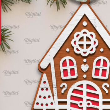 Intra απο ξύλο plywood 3mm-4mm πάχος - Πακέτο κοπής με λέιζερ Gingerbread Houses Δίασταση 30x20 cm INTRAFABR-105132348 - Image 7