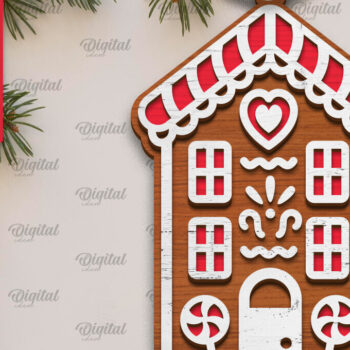 Intra απο ξύλο plywood 3mm-4mm πάχος - Πακέτο κοπής με λέιζερ Gingerbread Houses Δίασταση 30x20 cm INTRAFABR-105132348 - Image 8