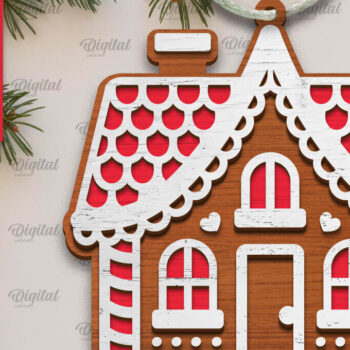 Intra απο ξύλο plywood 3mm-4mm πάχος - Πακέτο κοπής με λέιζερ Gingerbread Houses Δίασταση 30x20 cm INTRAFABR-105132348 - Image 9