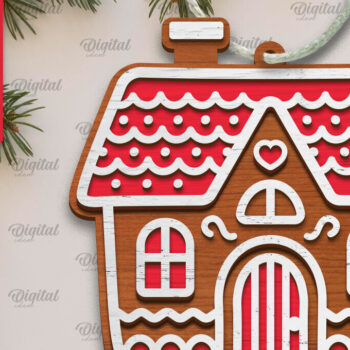 Intra απο ξύλο plywood 3mm-4mm πάχος - Πακέτο κοπής με λέιζερ Gingerbread Houses Δίασταση 30x20 cm INTRAFABR-105132348 - Image 10