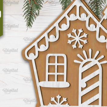 Intra απο ξύλο plywood 3mm-4mm πάχος - Πακέτο κοπής με λέιζερ Gingerbread Houses Δίασταση 30x20 cm INTRAFABR-102463988 - Image 5
