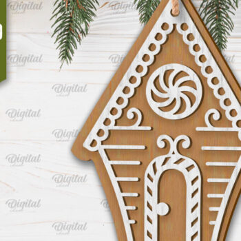 Intra απο ξύλο plywood 3mm-4mm πάχος - Πακέτο κοπής με λέιζερ Gingerbread Houses Δίασταση 30x20 cm INTRAFABR-102463988 - Image 6
