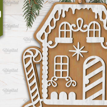 Intra απο ξύλο plywood 3mm-4mm πάχος - Πακέτο κοπής με λέιζερ Gingerbread Houses Δίασταση 30x20 cm INTRAFABR-102463988 - Image 10