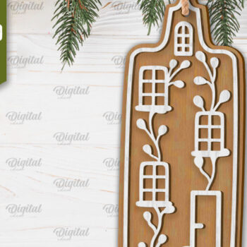Intra απο ξύλο plywood 3mm-4mm πάχος - Πακέτο κοπής με λέιζερ Gingerbread Houses Δίασταση 30x20 cm INTRAFABR-102463988 - Image 12