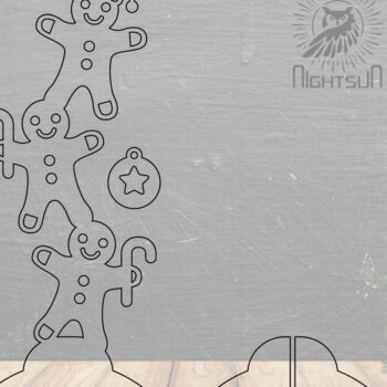 Intra απο ξύλο plywood 3mm-4mm πάχος - Gingerbread Laser Cut Decor Home Δίασταση 20x20 cm INTRAFABR-112551691 - Image 2