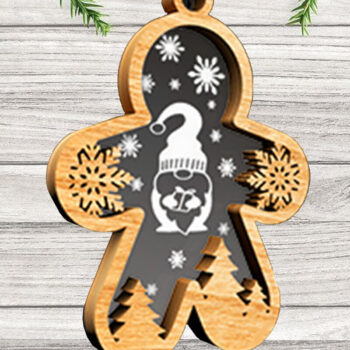 Intra απο ξύλο plywood 3mm-4mm πάχος - Χριστουγεννιάτικο στολίδι Gingerbread Man Δίασταση 5x3 cm INTRAFABR-81931777 - Image 1