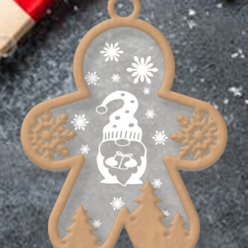 Intra απο ξύλο plywood 3mm-4mm πάχος - Χριστουγεννιάτικο στολίδι Gingerbread Man Δίασταση 5x3 cm INTRAFABR-81931777 - Image 3
