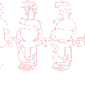 Intra απο ξύλο plywood 3mm-4mm πάχος - Gingerbread Man Joy Στολίδι με λέιζερ Δίασταση 6x6 cm INTRAFABR-106529927 - Image 2