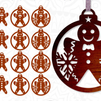 Intra απο ξύλο plywood 3mm-4mm πάχος - Στολίδι με μελόψωμο, Χριστουγεννιάτικο Στολίδι Δίασταση 6x6 cm INTRAFABR-10401318 - Image 1