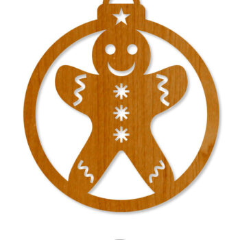 Intra απο ξύλο plywood 3mm-4mm πάχος - Στολίδι με μελόψωμο, Χριστουγεννιάτικο Στολίδι Δίασταση 6x6 cm INTRAFABR-10401318 - Image 4