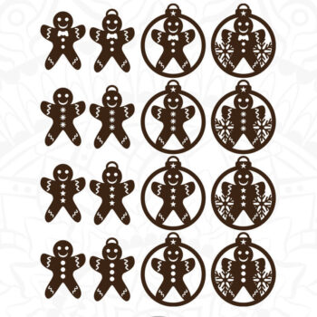 Intra απο ξύλο plywood 3mm-4mm πάχος - Στολίδι με μελόψωμο, Χριστουγεννιάτικο Στολίδι Δίασταση 6x6 cm INTRAFABR-10401318 - Image 5