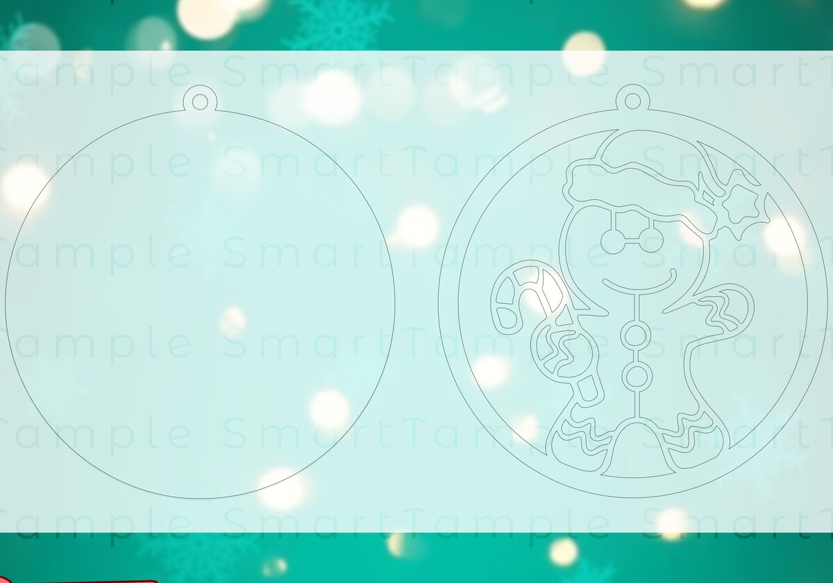 Intra απο ξύλο plywood 3mm-4mm πάχος - Στολίδι με μελόψωμο με λέιζερ Δίασταση 6x6 cm INTRAFABR-83948895