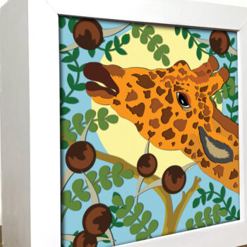 Intra απο ξύλο plywood 3mm-4mm πάχος - Giraffe 3D Shadow Box Δίασταση 20x20 cm INTRAFABR-85686204 - Image 2