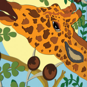 Intra απο ξύλο plywood 3mm-4mm πάχος - Giraffe 3D Shadow Box Δίασταση 20x20 cm INTRAFABR-85686204 - Image 3