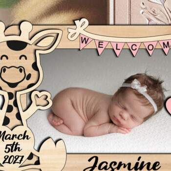 Intra απο ξύλο plywood 3mm-4mm πάχος - Πίνακας κορνίζας μωρών καμηλοπάρδαλης Νεογέννητο Δίασταση 20x25 cm INTRAFABR-123629726 - Image 2