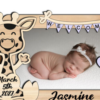 Intra απο ξύλο plywood 3mm-4mm πάχος - Πίνακας κορνίζας μωρών καμηλοπάρδαλης Νεογέννητο Δίασταση 20x25 cm INTRAFABR-123629726 - Image 3